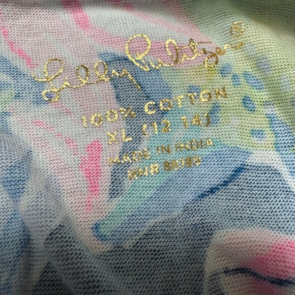 Lilly Pulitzer Girls XL 12-14 Floral Print Sleeveless Tala Romper Nauti Navy Cap - Picture 3 of 4